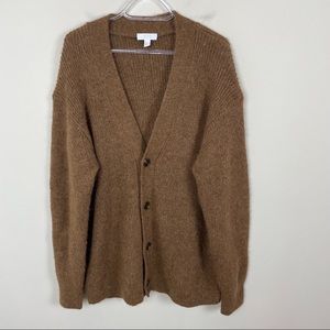 COS Relaxed Fit Alpaca Blend Brown Button Front Cardigan Size Small